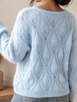 Nouveau pull en tricot pour femme 2026, couleur unie, style décontracté avec perles