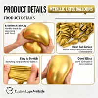 Ballons en latex métallisé de 10 pouces, 1,8 g, épaissis, pour fêtes, mariages, anniversaires, Noël, Halloween, décoration d'événements, vente en gros