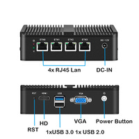 Cheap 4xLan RJ45 Port Fanless Mini PCs N2840 CPU 4GB 32GB X86 Mikrotik Pfsense Router Computer Rugged Firewall PC