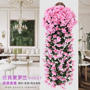 กระเช้าแขวนดอกกล้วยไม้ประดิษฐ์สีชมพู แดง ม่วง สำหรับตกแต่งห้องนั่งเล่น - Product Image 5