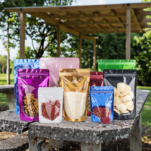 Tùy chỉnh in đầy màu sắc đứng lên túi phía trước rõ ràng cửa sổ nhựa trong suốt nhôm Mylar Ziplock túi cho bao bì thực phẩm - Product Image 2