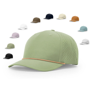 男女兼用100% ポリエステルスポーツ5パネルカスタムロゴレーザーカットロープゴルフ帽子野球帽 - Product Image 1