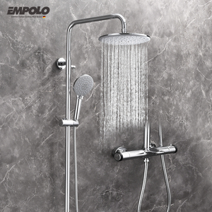 <span class=keywords><strong>Pommeau</strong></span> <span class=keywords><strong>de</strong></span> <span class=keywords><strong>douche</strong></span> à effet pluie Guangdong avec mitigeur <span class=keywords><strong>de</strong></span> bain thermostatique en laiton exposé Surface chromée Noyau <span class=keywords><strong>de</strong></span> valve en céramique-pour hôtels - Product Image 1