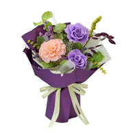 Lovebay buket bunga mawar yang diawetkan alami untuk hadiah buket buatan tangan de fleurs buket bunga asli yang diawetkan selamanya