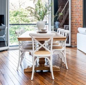 Juego de Comedor de Madera de Roble Grande Estilo Rústico Francés para <span class=keywords><strong>8</strong></span> Personas, Mesa y Sillas de Madera Maciza, Diseño de Lujo para Aplicaciones Hoteleras - Product Image 5