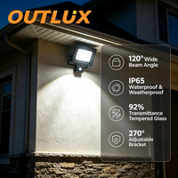 Projecteur LED extérieur 30W à détecteur de mouvement, IP65, en aluminium, pour garage, entrée, jardin, allée