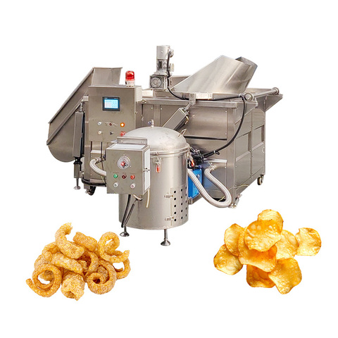 CE Approved Automatic Stirring Chicken Nuggets Peanut Churros Round Pot Batch Fryer Machine with Oil Filter System