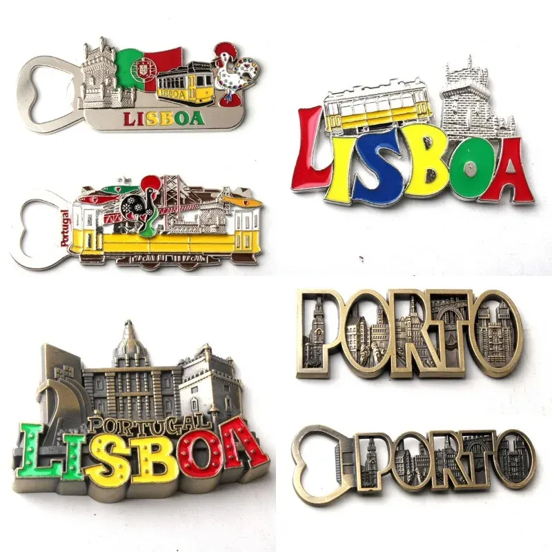 Tourist Souvenirs Home Decor Wedding Gifts Portugal Metal Fridge Magnets Lisbon Porto Bottle Opener Metallic Fridge Stickers