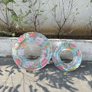 Flotador Inflable de Piscina con Lentejuelas de Frutas Coloridas para Niños, Anillo de Natación de Fresa y Sandía para Uso de Padres e Hijos - Product Image 3