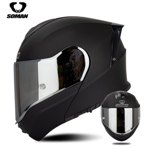 หมวกกันน็อคเปิดหน้า SOMAN SM965 รุ่นใหม่ วัสดุ ABS พร้อมกระจกสองชั้นแบบพลิกขึ้นได้ สำหรับคนศีรษะใหญ่ ใช้ได้ทุกฤดู สำหรับขี่กลางแจ้ง ได้รับการรับรองมาตรฐาน ECE DOT - Product Image 5