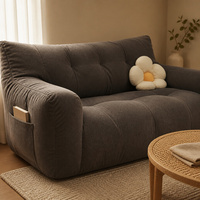 Canapé pouf en tissu garni de particules, fauteuil lounge en peluche, causeuse pour salon, chambre et détente à domicile