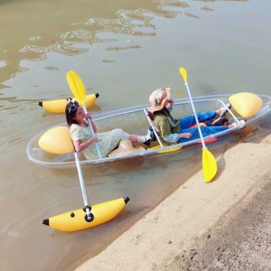 Kayak Transparente para 2 Personas con Luz <span class=keywords><strong>LED</strong></span>, Fondo Transparente como Cristal, Canoa para Paseos Nocturnos, Apto para Turismo al Aire Libre - Product Image 5