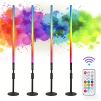 En Stock en Almacén de la UE, Paquete de 4 Tubos de Luz LED RGB de 4 pies con Batería de 5000 mAh, Soporte para Iluminación de Escenarios, Fiestas y Cabinas de DJ