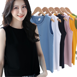 Débardeurs en coton sans manches pour femmes avec logo personnalisé, style basique sexy, coupe courte, en tissu tricoté, taille L, pour le sport, la gym, le yoga, style vintage 3D - Product Image 1