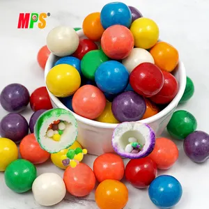 Mini ekşi gevrek sakız şeker meyve aromalı toplu baskılı sakız topları ile dolu özel çeşitli sakız topları