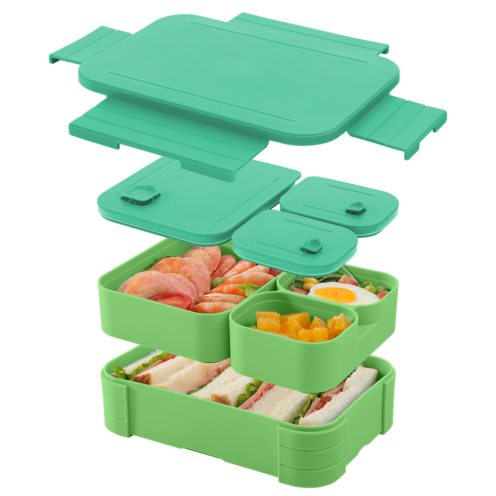 boîte à lunch rayée verte