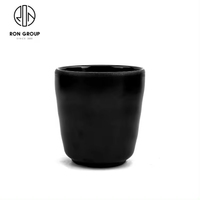 Écologique Japonais Espresso Latte Lait Boisson Tasse En Porcelaine Fait À La Main Noir Mat En Céramique café thé tasse tasse sans poignée