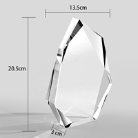 Plaque en verre K9 transparent sablée sur mesure, nouveau design, bouclier à facettes, trophées et récompenses personnalisés avec LOGO pour cadeaux d'affaires en gros