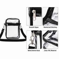 Sac bandoulière transparent en PVC avec logo personnalisé, approuvé pour les stades, sangle réglable, sac à bandoulière transparent, cadeau OEM, vente en gros