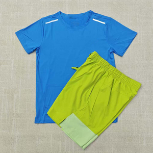 Conjunto de <span class=keywords><strong>Camiseta</strong></span> y Pantalones Cortos Deportivos para Hombre Nki <span class=keywords><strong>con</strong></span> Logotipo Personalizado, Conjunto de 2 Piezas de Jersey de Fútbol de Secado Rápido y Transpirable, Ropa Deportiva para Correr - Product Image 4