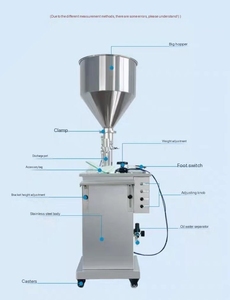Máquina de llenado de pasta líquida a precio de fábrica, máquina de llenado vertical adecuada para cosméticos de cera de abeja con una tolva grande de 40L. - Product Image 6