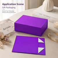 Boîte en carton ondulé personnalisée de luxe, pliable, recyclable, de qualité supérieure, couleur violette mate, OEM/ODM, pour bijoux, cosmétiques, parfums