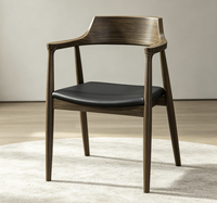Chaise de salon et chambre à coucher moderne en bois, avec dossier, design simple, en cuir, écologique, pour villa, appartement, hôtel