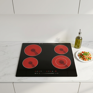 Table de cuisson électrique encastrable LONGSTAR de haute qualité à 4 brûleurs, surface en verre lisse, céramique, 6000W, usage commercial et hôtelier, garantie 1 an - Product Image 3
