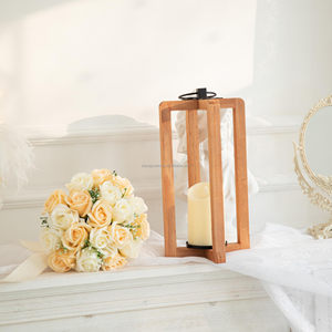 Thân Thiện Với Môi Đèn Lồng Mộc Mạc Trang Trí Nội Thất Bằng Gỗ Đèn Lồng Chủ Sàn Nến Đứng Trụ Cột Chủ Cho Nhà Hàng Bảng - Product Image 4