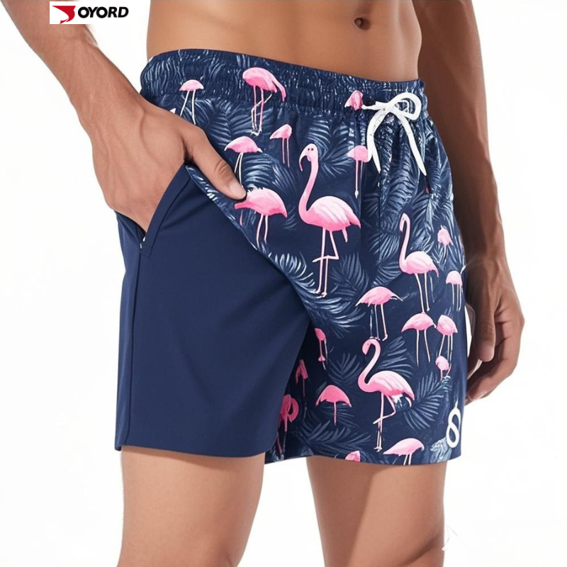 ファッションデザイン迷彩プリント水泳トランクスジムランニング