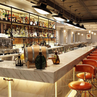 Comptoir de bar moderne en marbre de couleur, grande taille, à usage commercial, LED, montage facile, pour la maison, le restaurant, le club, l'hôtel