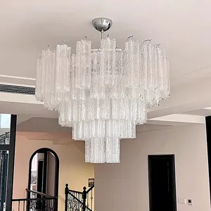 <span class=keywords><strong>Lustre</strong></span> moderne personnalisé, grande lampe d'intérieur, <span class=keywords><strong>design</strong></span> floral artistique, décoration, luminaire suspendu en verre pour salon, escalier - Product Image 3