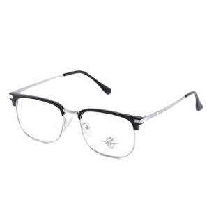 Monture de lunettes métalliques demi-cerclées Qianai, carrées, anti-lumière bleue, unisexe, taille moyenne, verres optiques en acétate - Product Image 4