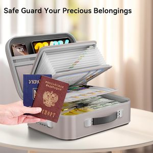 ポータブルEVA耐火防水ロック付きハードドキュメントボックスバッグ（家庭用、法務、保険、A4書類保管用） - Product Image 3