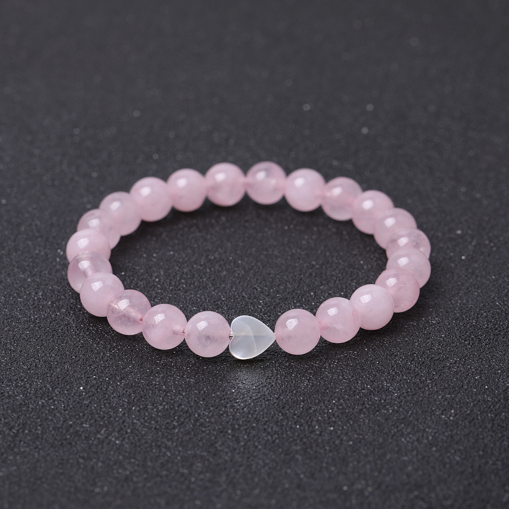 Coeur en quartz rose 8 mm