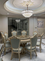 Ensemble table et chaises en bois massif de style européen pour hôtels et restaurants, mobilier commercial de luxe léger