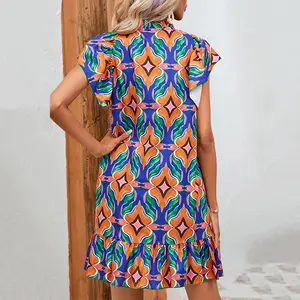 Không tay mùa hè ăn mặc 2023 Womens thời trang, với Gradient in và lớn hemline DRESS/