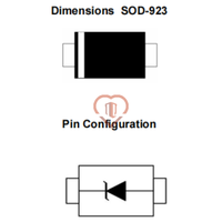 Diode TVS ESD9D3V3C SOD-923 Leiditech 9A 3.3V 15pF pour l'électronique grand public et les équipements de communication