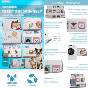 Collabor 35 màu sắc 5 lớp con chó đào tạo <span class=keywords><strong>PEE</strong></span> nước tiểu Miếng đệm có thể giặt Dog Puppy 17x24 Pet <span class=keywords><strong>PEE</strong></span> Pads tái sử dụng Dog <span class=keywords><strong>PEE</strong></span> Pad sẵn sàng để tàu - Product Image 2