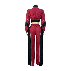 Ghh11077-2025 אופנה חדשה בגדי נשים אופנתיים לחסום splicing רוכסן העליון ישרה מכנסיים שני חלקים - Product Image 4