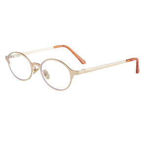 Gafas de lectura antiluz azul para mujer, montura ovalada, borde dorado, lentes transparentes, forma redonda pequeña, diseño de alta moda - Product Image 4