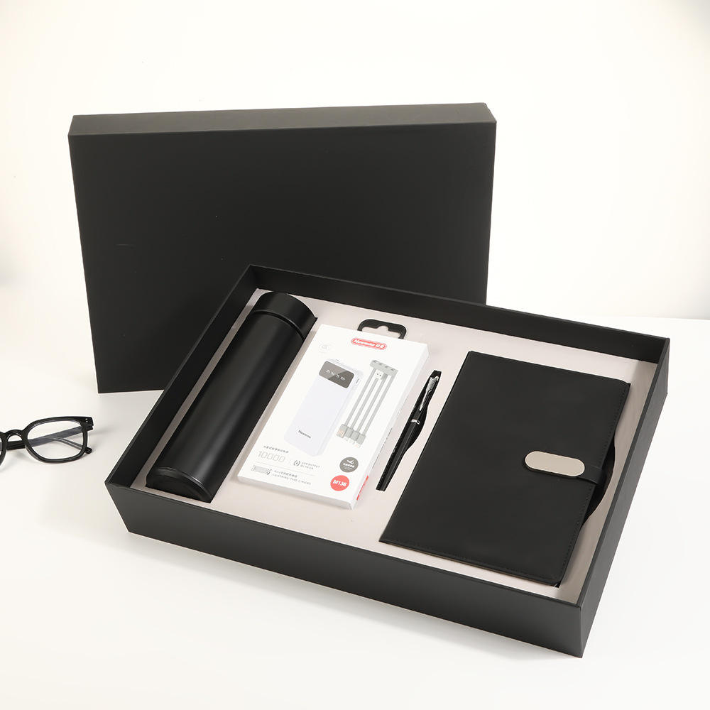 thermos cup+power bank + signature pen + notebook