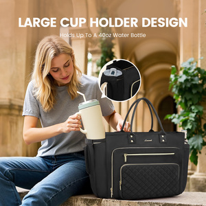 LOVEVOOK Grand <span class=keywords><strong>Sac</strong></span> Fourre-Tout de Voyage pour <span class=keywords><strong>Femme</strong></span> Imperméable Multi-Poches Sacoche pour Ordinateur Portable d'Infirmière et d'Étudiant 15,6 17 Pouces - Product Image 4