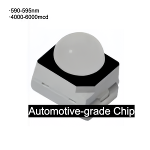 Automotive-Grade 3528 <span class=keywords><strong>SMD</strong></span> <span class=keywords><strong>LED</strong></span> mit schwarzer Kuppellinse, 30 Ball-Head Amber Light, PLCC2 Chip Diode, 50mA, 100mW - Product Image 2