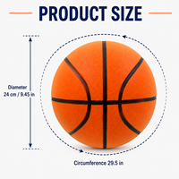 Ballon de Basket Silencieux Elite Taille 7 29.5" Mousse PU 340g Toucher Doux Entraînement Intérieur