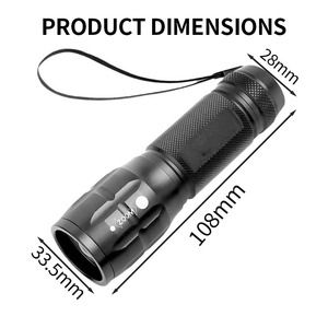 Lampes de poche LED à haute luminosité 3W, petites, étanches, à focalisation réglable, pour le camping et les situations d'urgence en extérieur - Product Image 6