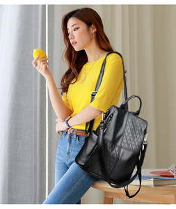 Shoulder Bag New Fashion PU <b>Leather</b> <b>Large</b> Capacity Simple <b>Backpack</b> Casual Women's Bag Multifunctional Handbag - Product Image 2