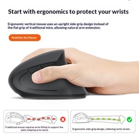 Nuevo Ratón Inalámbrico Vertical Ergonómico, Recargable, Bluetooth, Silencioso, de Alta Comodidad, para Juegos y Oficina