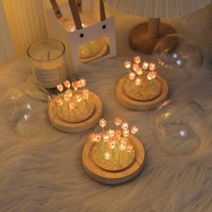 Led 3D mô phỏng Tulip Đèn gương ánh sáng handmade cạnh giường ngủ bàn đêm lightartificial hoa bầu không khí lãng mạn trang trí nội thất - Product Image 2
