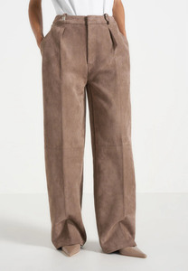 Women's High Waist Wide Leg <b>Wool</b> Trousers Solid Color Anti-Wrinkle Full Length Loose Fit Women's <b>Pants</b> Minimalist Style - Product Image 2